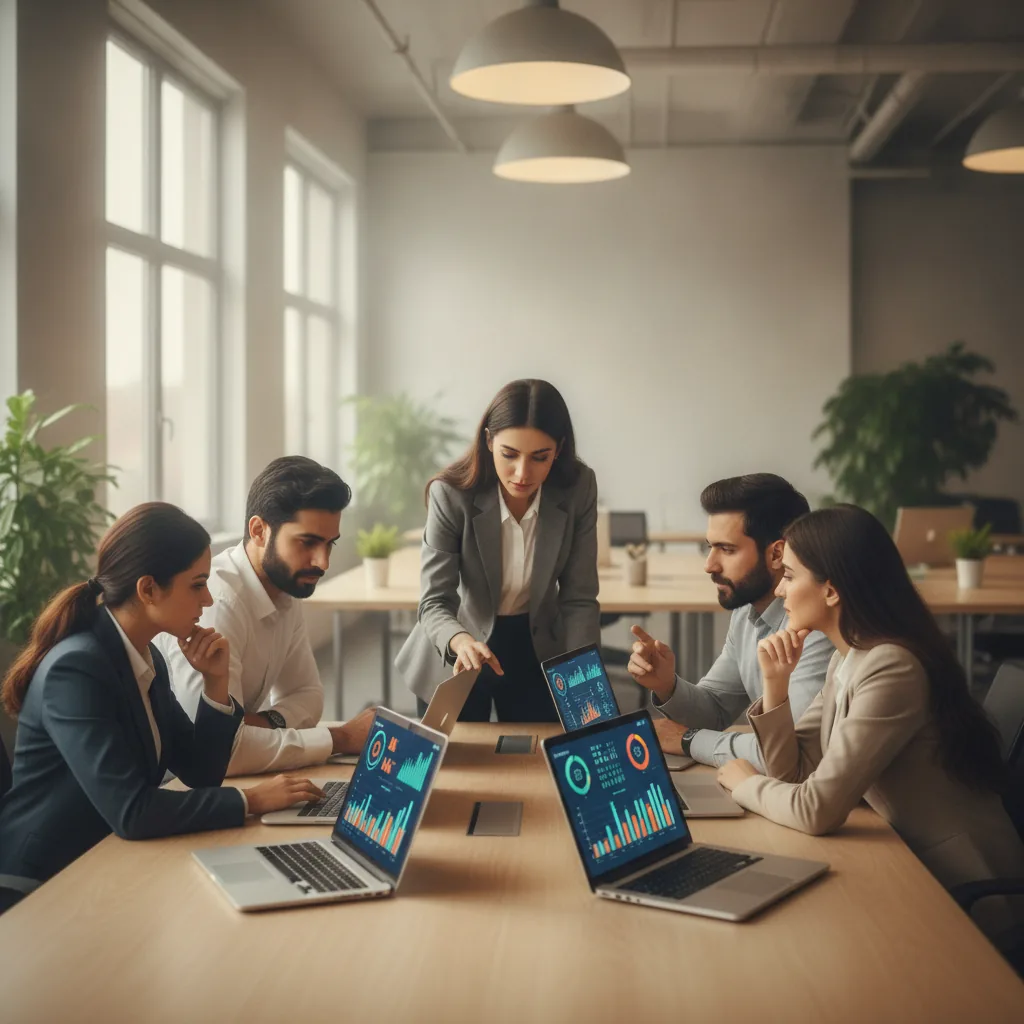 real photo of a modern Pakistani business team